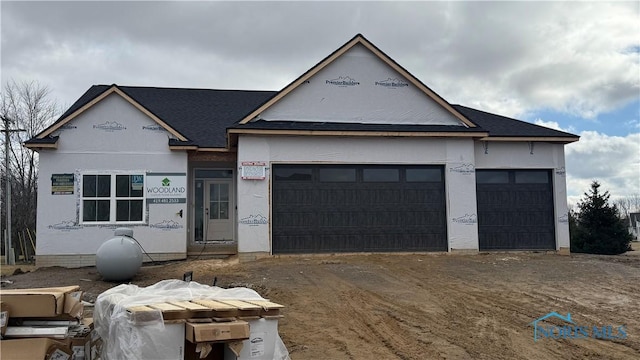 view of front facade with a garage