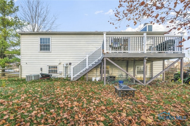 rear view of house with a deck