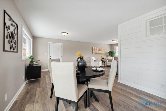 dining room with hardwood / wood-style floors