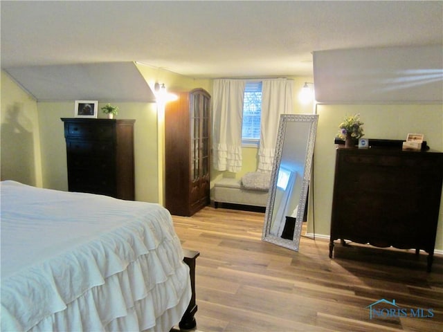 bedroom featuring wood-type flooring