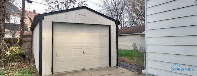 view of garage