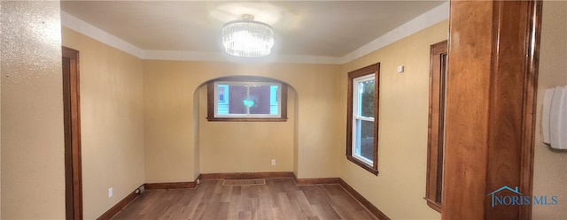 empty room featuring wood-type flooring