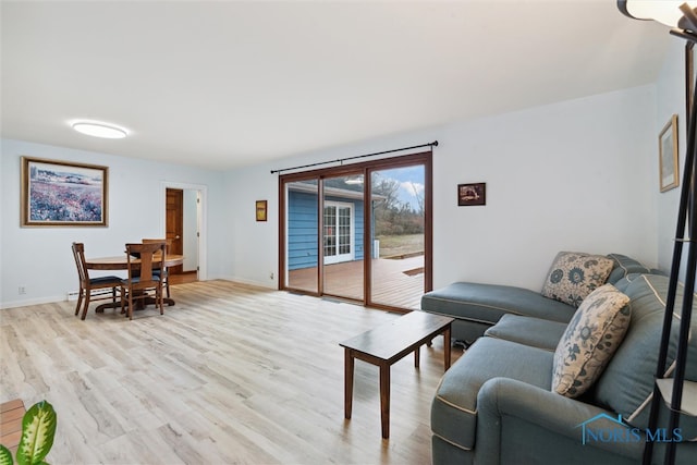 living room featuring light hardwood / wood-style flooring