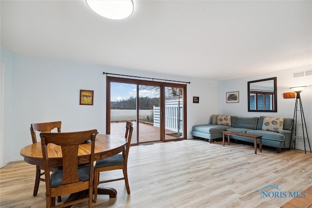 dining area featuring light hardwood / wood-style floors