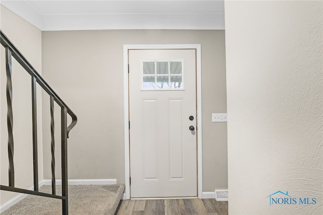 entrance foyer with hardwood / wood-style flooring