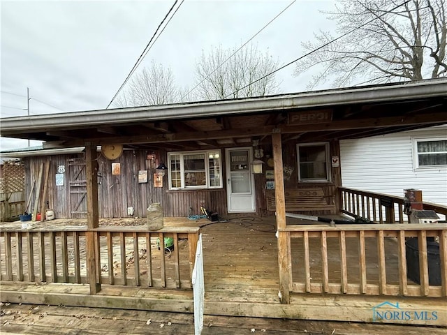 deck with a porch