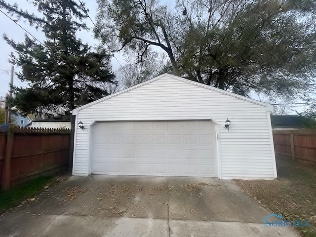 view of garage