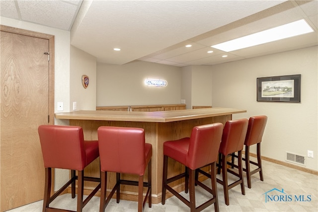 bar with a drop ceiling