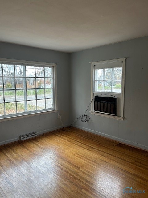 unfurnished room with light hardwood / wood-style flooring and plenty of natural light