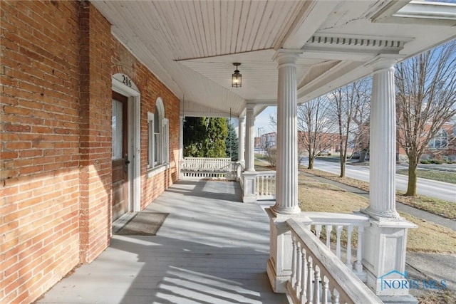 view of patio with a porch