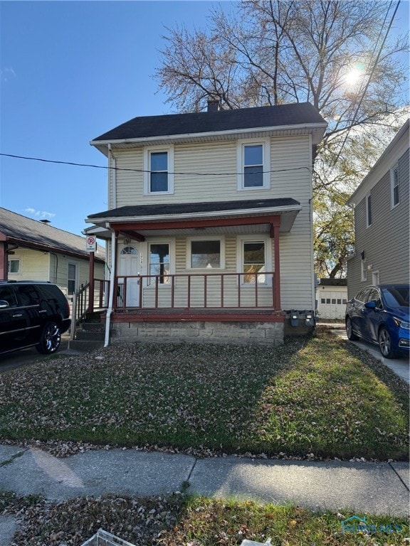 view of front property with covered porch