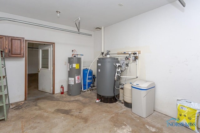 utility room with water heater