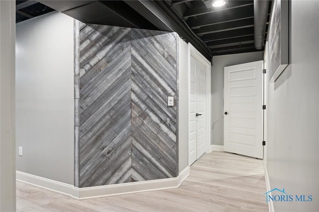 hall featuring light hardwood / wood-style flooring