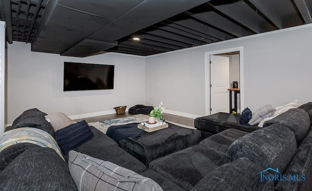 living room featuring hardwood / wood-style floors