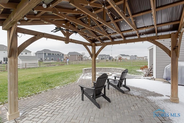 view of patio with a gazebo