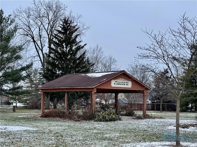 view of community with a gazebo