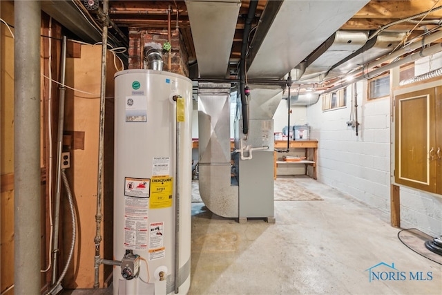 utilities with heating unit and water heater