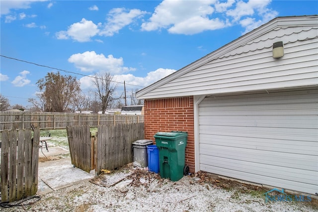 view of garage