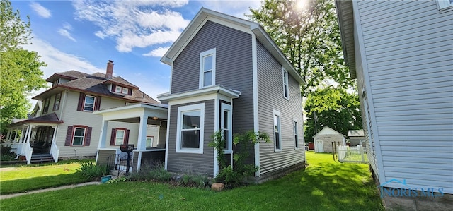 exterior space with a front lawn