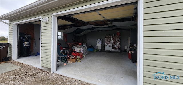 view of garage