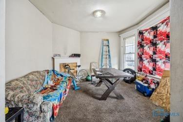 recreation room featuring carpet flooring