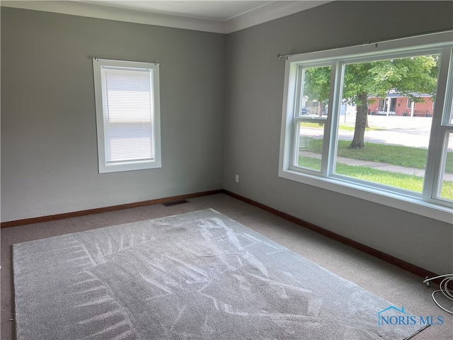 carpeted empty room with a wealth of natural light