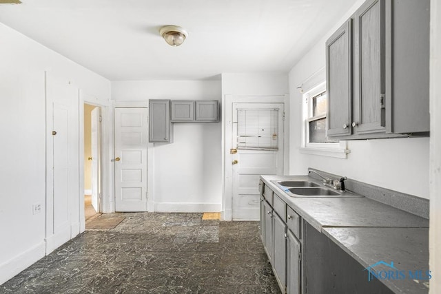 kitchen featuring gray cabinetry and sink