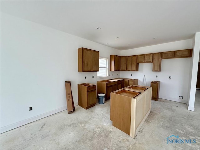 kitchen with a kitchen island