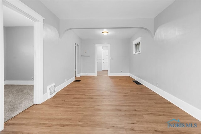 empty room featuring light hardwood / wood-style floors