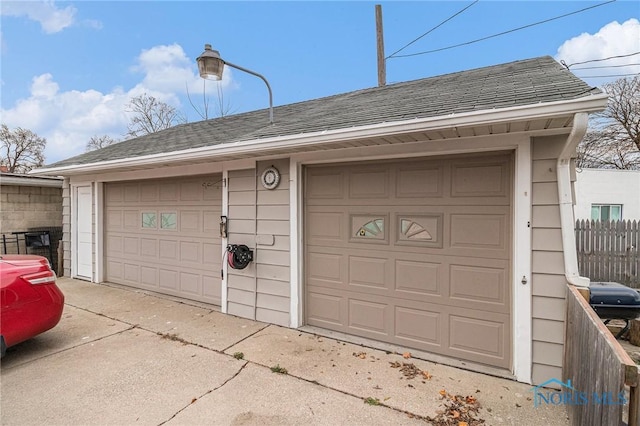 view of garage