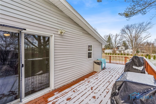 wooden terrace with grilling area