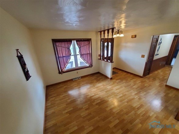 interior space with light hardwood / wood-style flooring