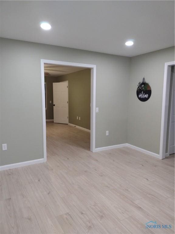 empty room featuring light wood-type flooring