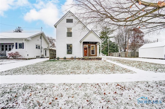 view of front of home featuring covered porch