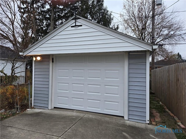 view of garage