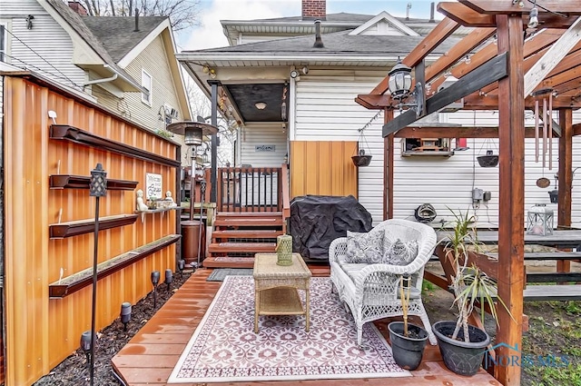 deck with grilling area