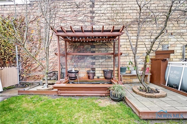 view of patio / terrace with a pergola