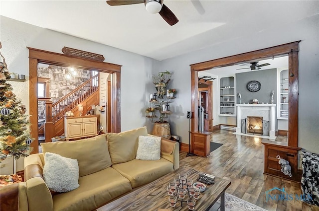 living room featuring hardwood / wood-style flooring