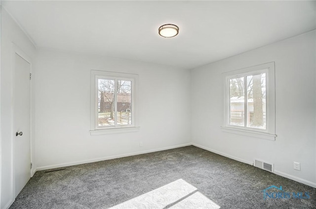 view of carpeted spare room