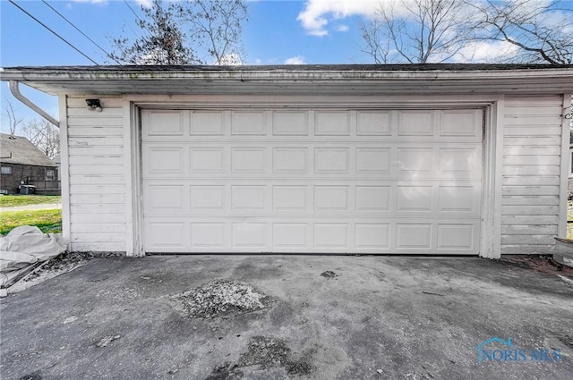 view of garage