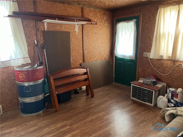 foyer with hardwood / wood-style flooring