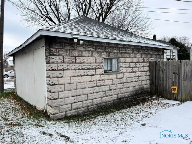 view of snowy exterior