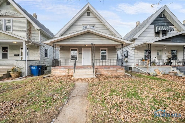 view of front of property with a porch