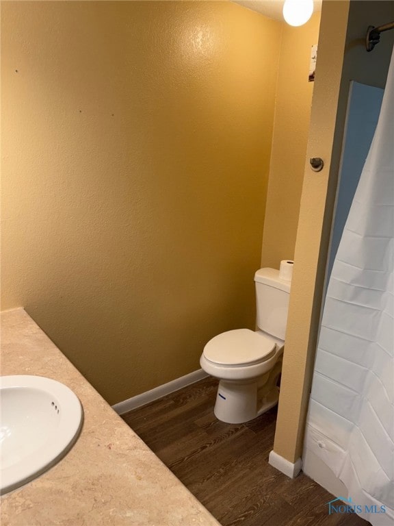 4127 Burnham Ave, Toledo, OH 43612 - bathroom featuring wood finished floors, a sink, toilet, and baseboards