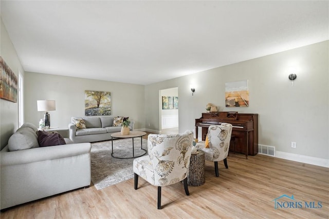 living room featuring light hardwood / wood-style flooring