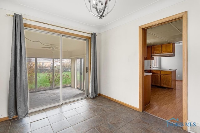 spare room featuring dark hardwood / wood-style floors