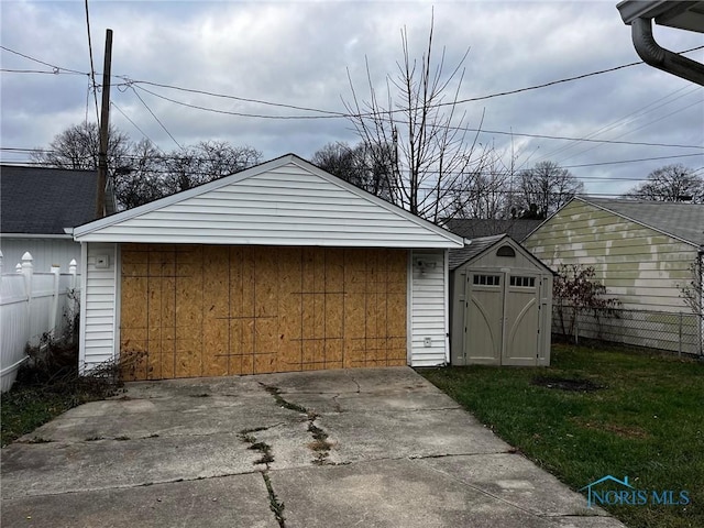 view of garage