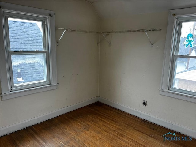 spacious closet featuring hardwood / wood-style flooring