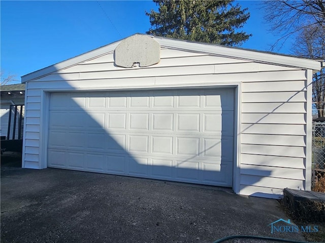 view of garage