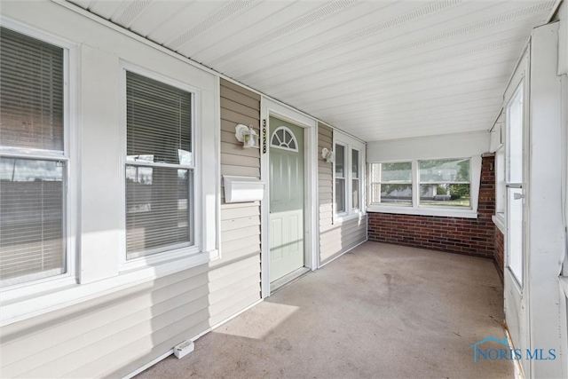 view of unfurnished sunroom